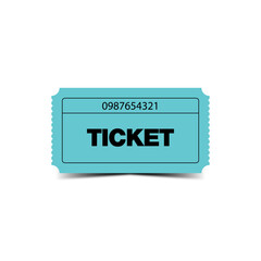 Classic bright blue ticket with a unique number
