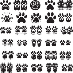 cat paw vector silhouette illustration logo art