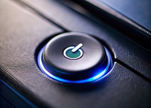 Close-up Tilt-Shift Photo of Power Button on Black Digital Printer