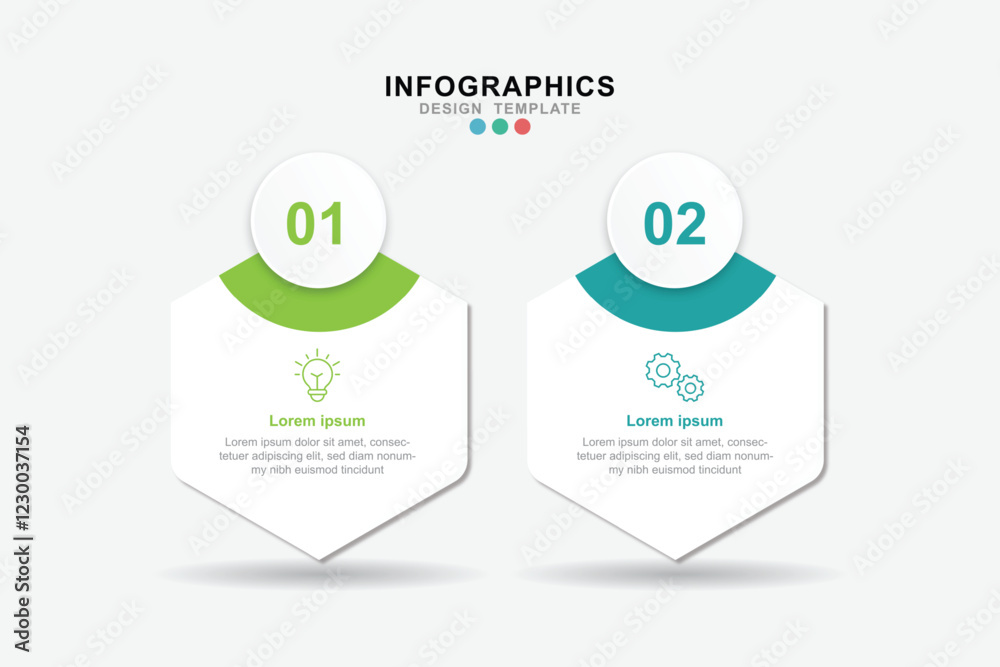 Leinwandbilder vector infographic label design template with icons and 2 options or steps. for your business data. 