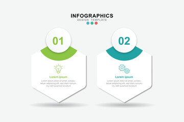  Vector Infographic label design template with icons and 2 options or steps. for your business data. Vector Illustration.