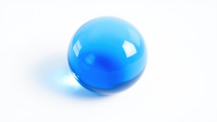 Blue Glass Sphere, White Background, High Resolution, Photorealistic, 3D Rendering, Abstract, Geometric,  Elegant,  Modern,  