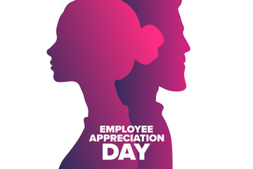 Employee Appreciation Day. Holiday concept. Template for background, banner, card, poster with text. Vector EPS10 illustration.