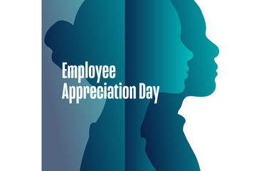 Employee Appreciation Day. Holiday concept. Template for background, banner, card, poster with text. Vector EPS10 illustration.