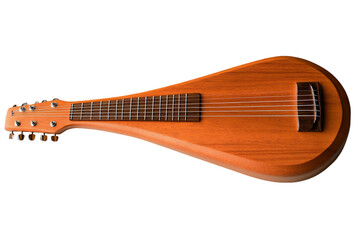 Orange Wooden Lap Steel Guitar On Black Background