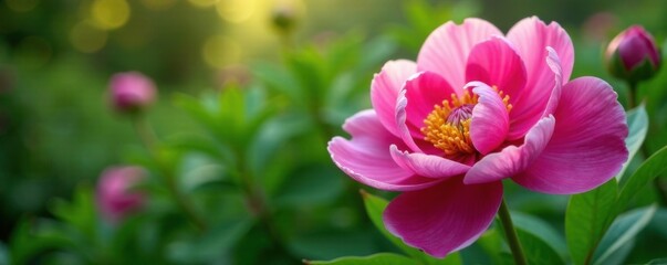 Fototapeta premium Majestic peony flower in a lush garden , peony, flower, beauty