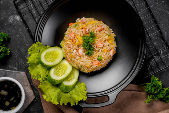 Korean Fried Rice Bokkeum-bap with kimchi fermented vegetables