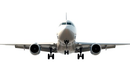 Obraz premium Commercial Airplane Ready for Takeoff - Photorealistic AI Art