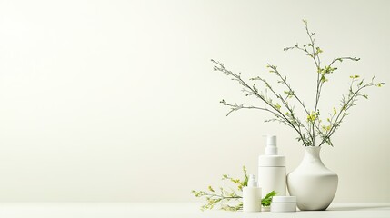 Spring Herb Infused Clean Skincare Set, vibrant organic products, fresh seasonal herbs, pure beauty, holistic care, rejuvenating freshness