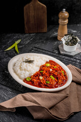 Korean traditional comfort food with spice, hot and herbal spice 