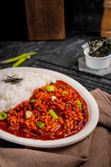 Korean traditional comfort food with spice, hot and herbal spice 