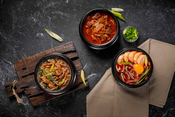 Korean traditional comfort food with spice, hot and herbal spice 