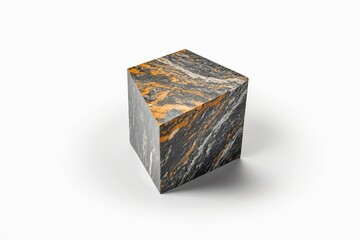 Obraz premium there is a marble block with a black and orange design on it