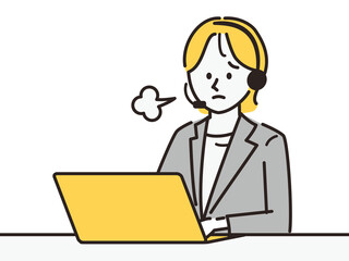 コールセンターで働く女性
