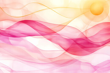 Pink and gold flowing abstract art