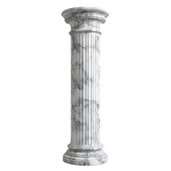 A tall marble column featuring vertical grooves and a smooth, rounded capital.