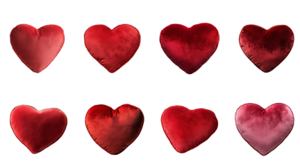 Red Velvet Heart-Shaped Pillow  Set 