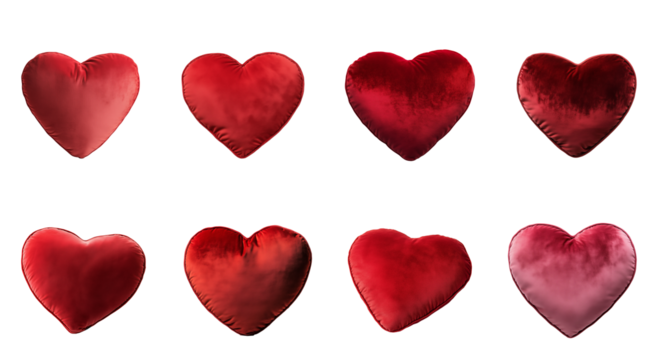 Red Velvet Heart-Shaped Pillow  Set 