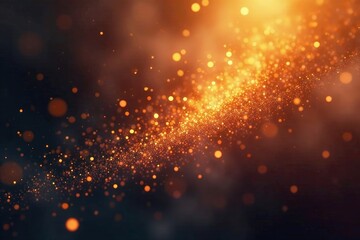 Fototapeta premium Shimmering golden particles amidst a dense fog, shimmer, particles, atmospheric
