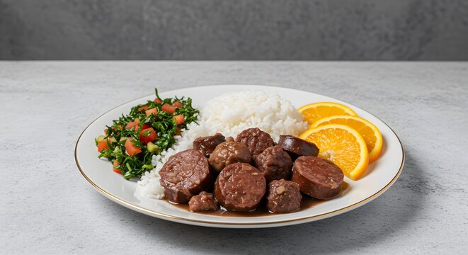 Delicious Morcela with Rice and Salad Recipe