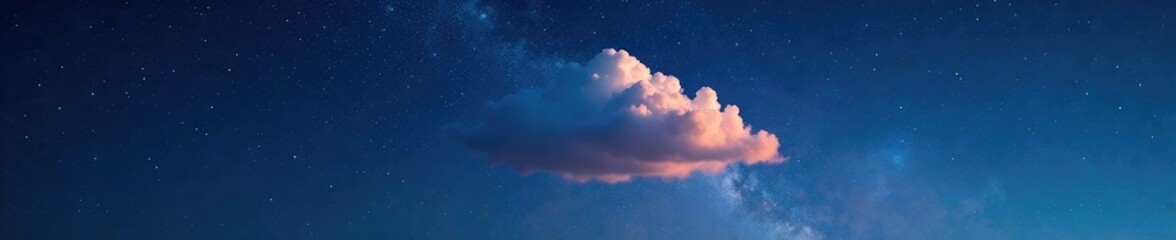 Obraz premium A lone cloud floats above a sea of twinkling stars in the vast night sky, starry expanse, galaxy, nebulae