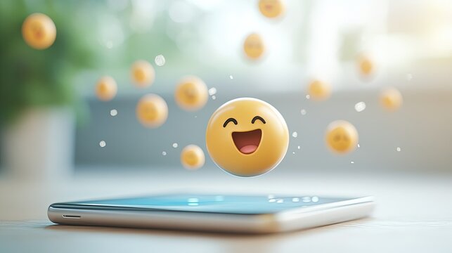 Vibrant app interface featuring animated emojis, enhancing user engagement and emotional expression in a mental health platform.
