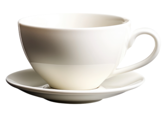Plain white Bone china tea cup.