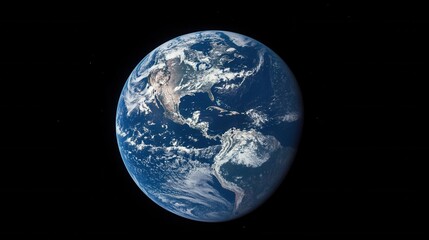 Obraz premium An astronaut's perspective of Earth from space, showcasing its blue water-filled surface, dark space in the background