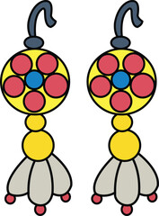 Earrings isolated on white background