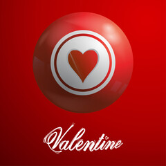 Valentine 3D Bingo Ball and text.eps.ai