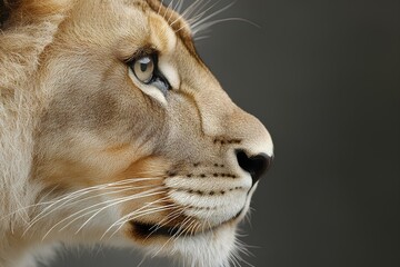 Obraz premium Portrait of a LionProfile. Adorable Animal Face. Farmhouse. Close-up. Livestock. Studio Portrait 