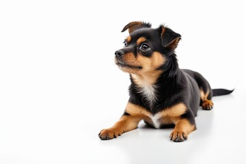 Obraz premium there is a small dog that is sitting on the floor