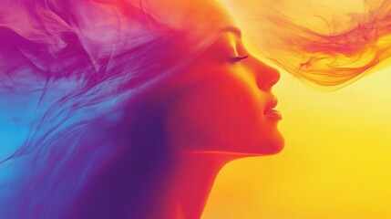 Fototapeta premium A creative abstract artwork representing women's power through dynamic shapes and vibrant color gradients