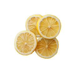 lemon slices isolated on transparent background