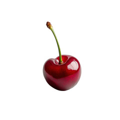 Ripe red cherry isolated on transparent background
