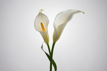 Fototapeta premium there are two white flowers that are in a vase