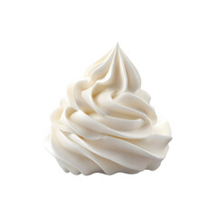 swirled dollop of whipped cream isolated on transparent background