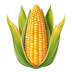 Obraz premium Single ear of corn, Sweet corn illustration, transparent background