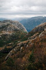 Rugged Mountain Landscape Under Cloudy Sky