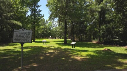Historic Burial grounds of Francis Marion Swamp Fox American revolutionary war hero gravesite in...
