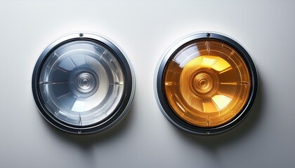 illuminating the night a pair of glowing headlights on a blank canvas on a white or clear surface white background