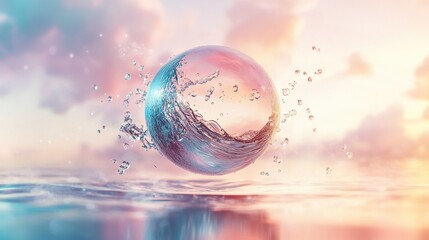 Holographic podcast logo design, dynamic floating graphics, vibrant 3D illustration, modern aesthetic, engaging visual identity