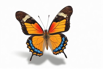 Obraz premium a close up of a butterfly with a red and blue wing