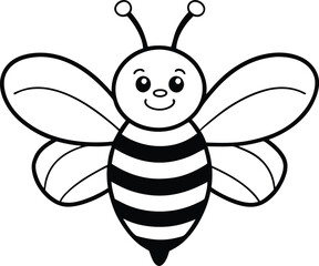 cute bee flying kawaii character vector illustration designicon style