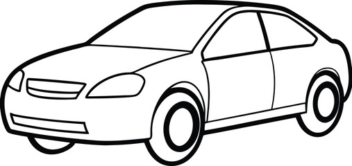 car icon over white background, line and fill style, vector illustration