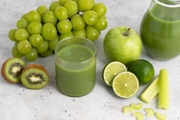 Green detox smoothie, cocktail, diet
