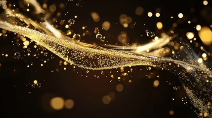 Champagne bubble toast elegant script and artistic display for a luxurious celebration