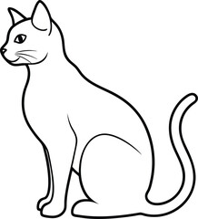 Cute cartoon cat isolated on white background. Hand drawn vector illustration.