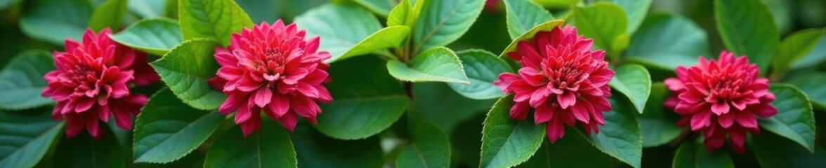 Fototapeta premium Mature Sambucus nigra with blooming flowers and green leaves, botanical, shrubs