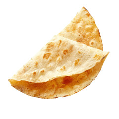 Crispy Flatbread Piece on White Background for Food Photography